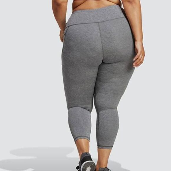 Adidas Plus Size Optime Stash Pocket 7/8 Training Leggings 2X -A - Picture 2 of 5